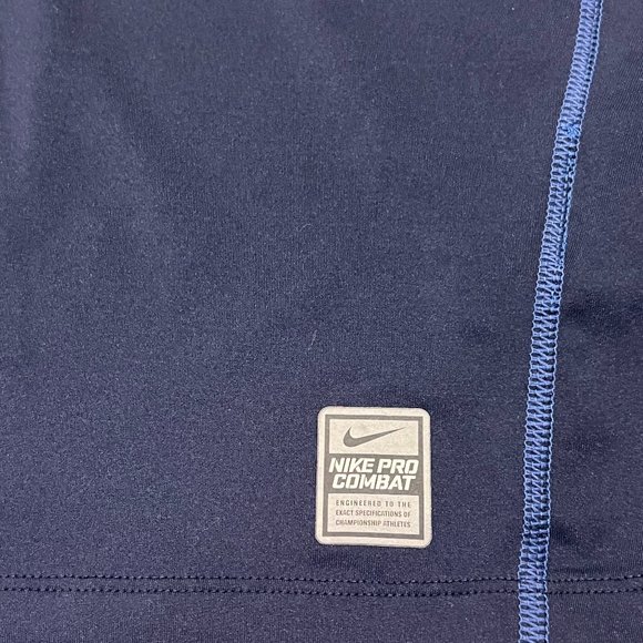 Nike Men's Pro Combat Dri Fit Fitted Sleeveless Shirt, Navy, M - Picture 4 of 6